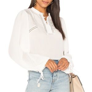 Anine Bing Plisse Flowy Blouse Long Sleeves Size XS